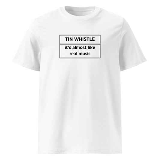 Tin Whistle Unisex Organic Cotton T-shirt Adult White