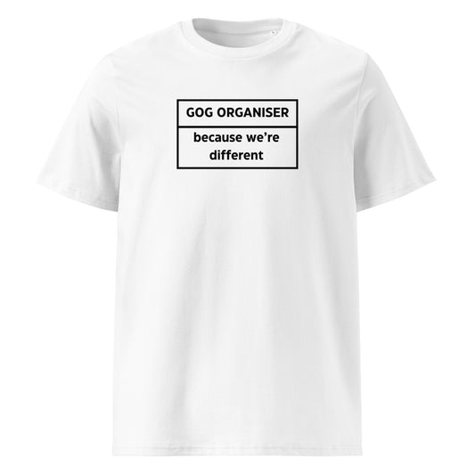 Gog Organiser Unisex Organic Cotton T-shirt Adult White